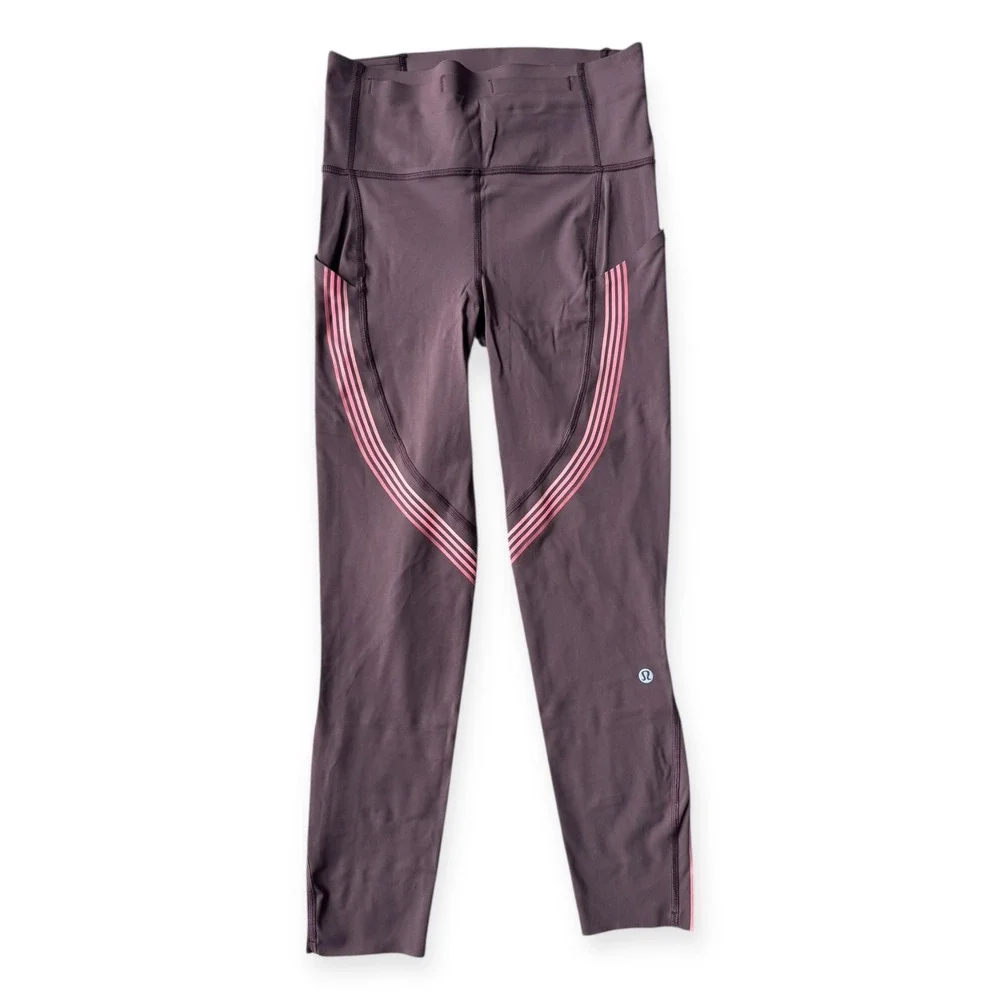 Lululemon Women's Size 4 Speed Limit Crop Legging Tight Cherry Cola